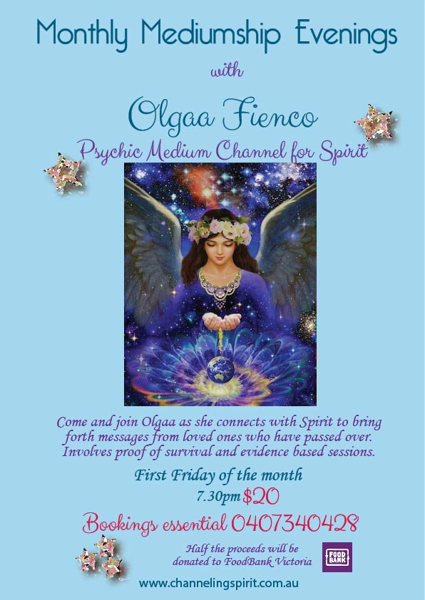 Monthly Mediumship Evenings - www.channelingspirit.com.au